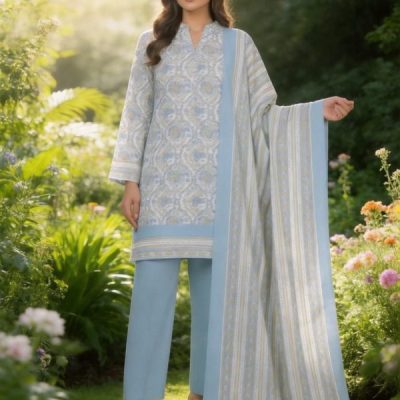 3 Piece Unstitched Lawn Digital Printed – Gulmohar 6