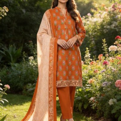 3 Piece Unstitched Lawn Digital Printed – Gulmohar 7