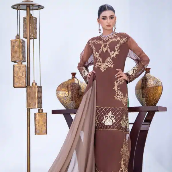 Regal Bronze Chiffon 3 Piece Dress